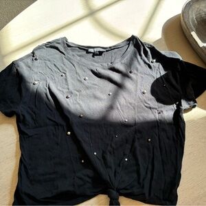 Saks fifth ave embellished crop shirt